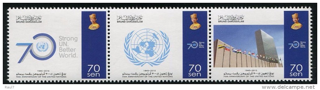 BRUNEI 2015 - 70e Ann De L'ONU - 3val Neufs // Mnh - Brunei (1984-...)