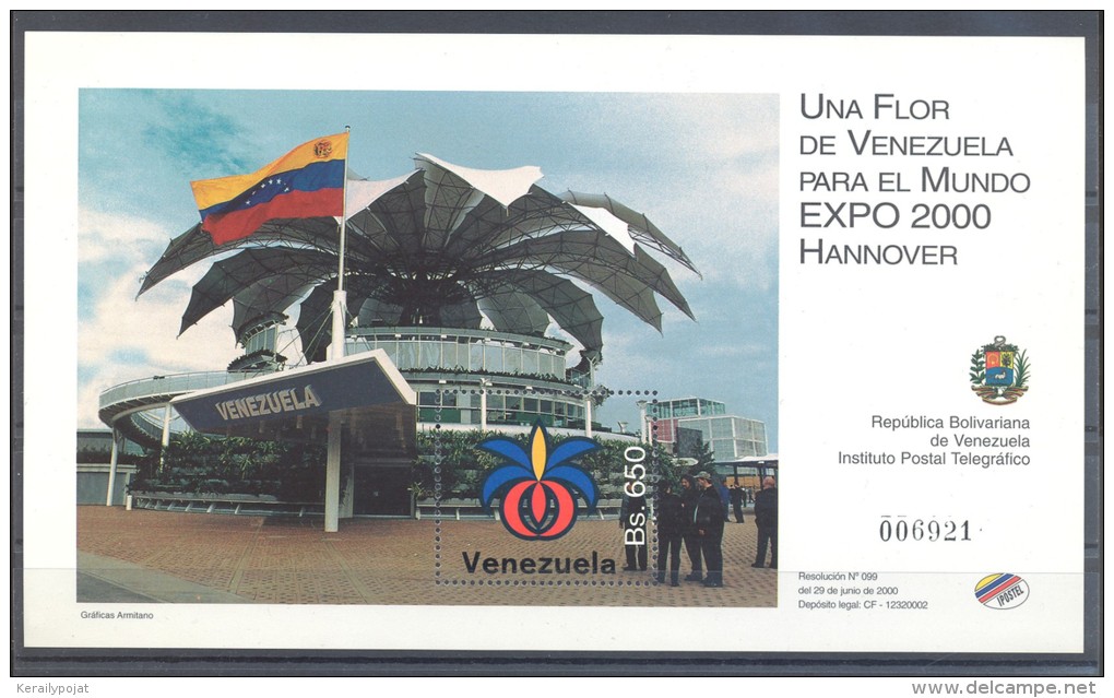 Venezuela - 2000 World Exposition EXPO 2000 Block MNH__(THB-413) - Venezuela