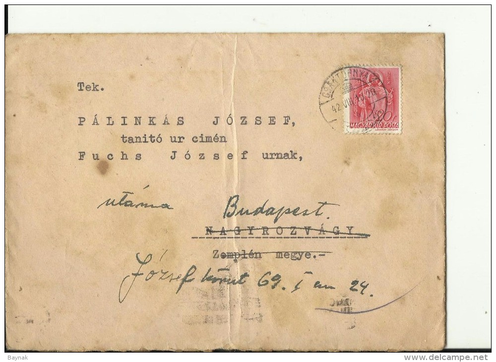 HUNGARY  --  BRIEF  --  MIT INHALT  --  1947 - Lettres & Documents