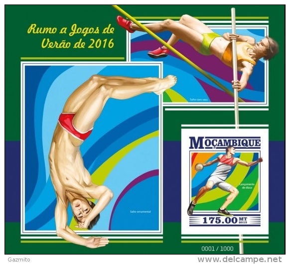 Mozambico 2015, Pre Olympic Games In Rio, Athletic, BF IMPERFORATED - Estate 2016: Rio De Janeiro