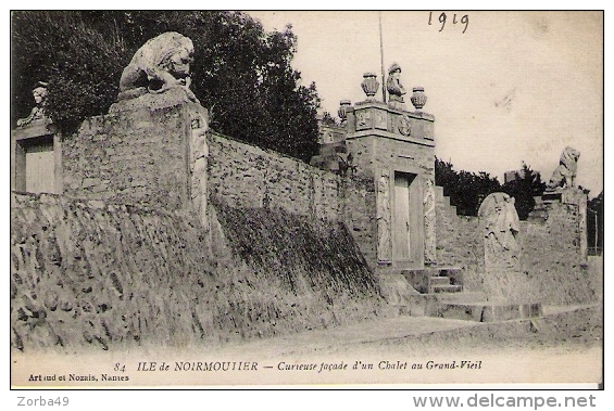 NOIRMOUTIER Façade D'un Chalet Au Grand Vieil 1919 - Noirmoutier