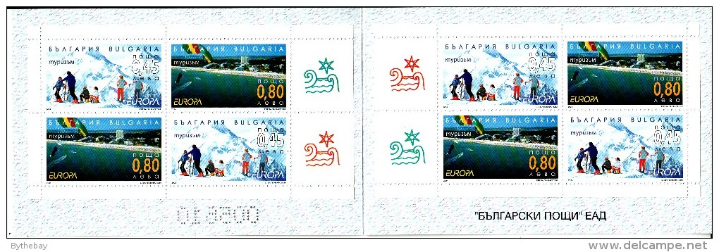 Bulgaria Booklet Contains 2 Panes Of Scott #4308a 2004 Europa Skiers, Parachutist - Neufs