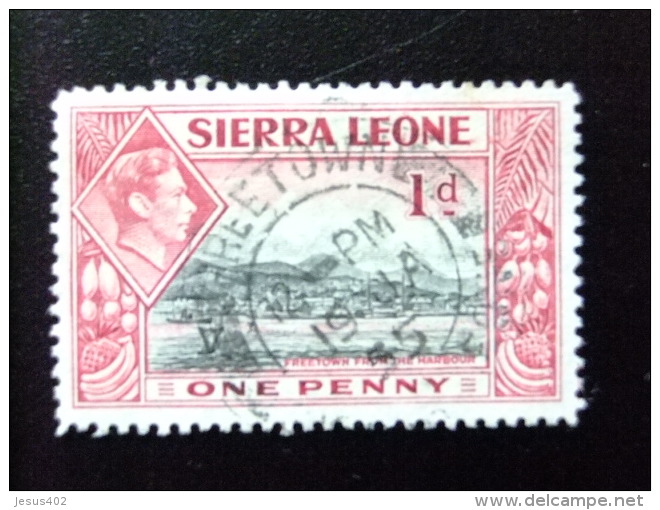 SIERRA LEONE 1938 Yvert N&ordm; 159 &ordm; FU - GEORGE VI FREETOWN VISTO DEL PUERTO - Sierra Leone (...-1960)