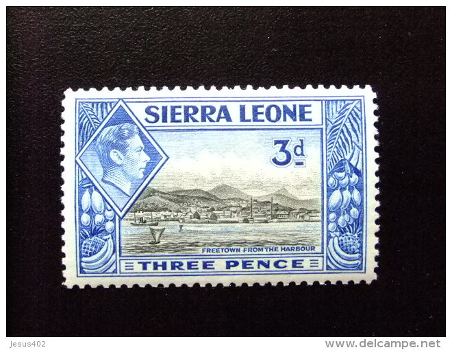 SIERRA LEONE 1938 Yvert N&ordm; 162 * MH - GEORGE VI FREETOWN VISTO DEL PUERTO - Sierra Leone (...-1960)