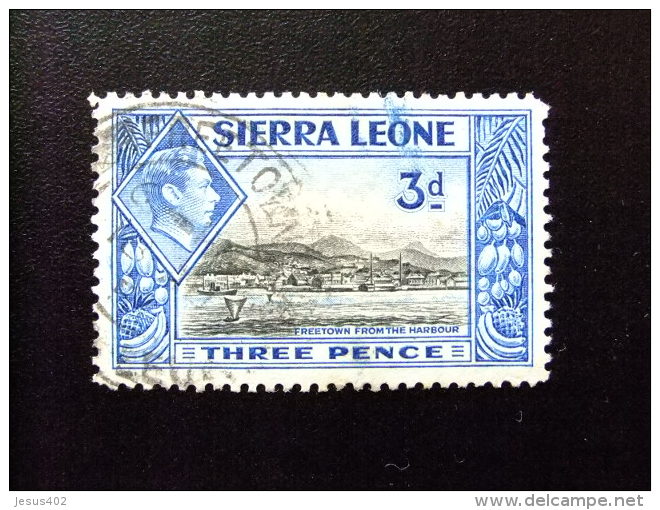 SIERRA LEONE 1938 Yvert N&ordm; 162 &ordm; FU - GEORGE VI FREETOWN VISTO DEL PUERTO - Sierra Leone (...-1960)