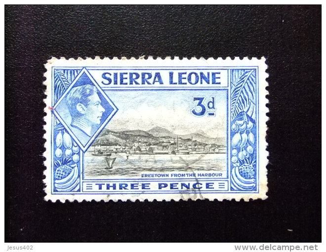 SIERRA LEONE 1938 Yvert N&ordm; 162 &ordm; FU - GEORGE VI FREETOWN VISTO DEL PUERTO - Sierra Leone (...-1960)