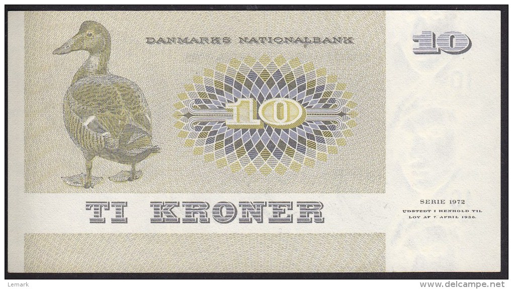 Denmark 10 Kronur 1977 P48g Sign 2 UNC - Denmark