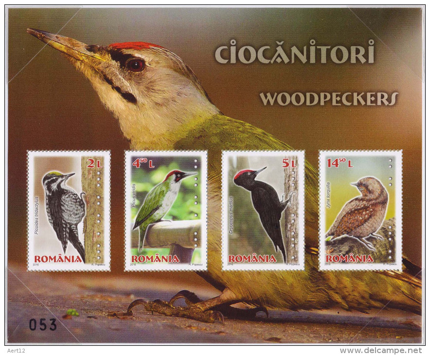 ROMANIA, 2016, WOODPECKERS, Birds, Animals, Special Stamp In Philatelic Album + FDC, MNH (**), LPMP 2093a - Unused Stamps