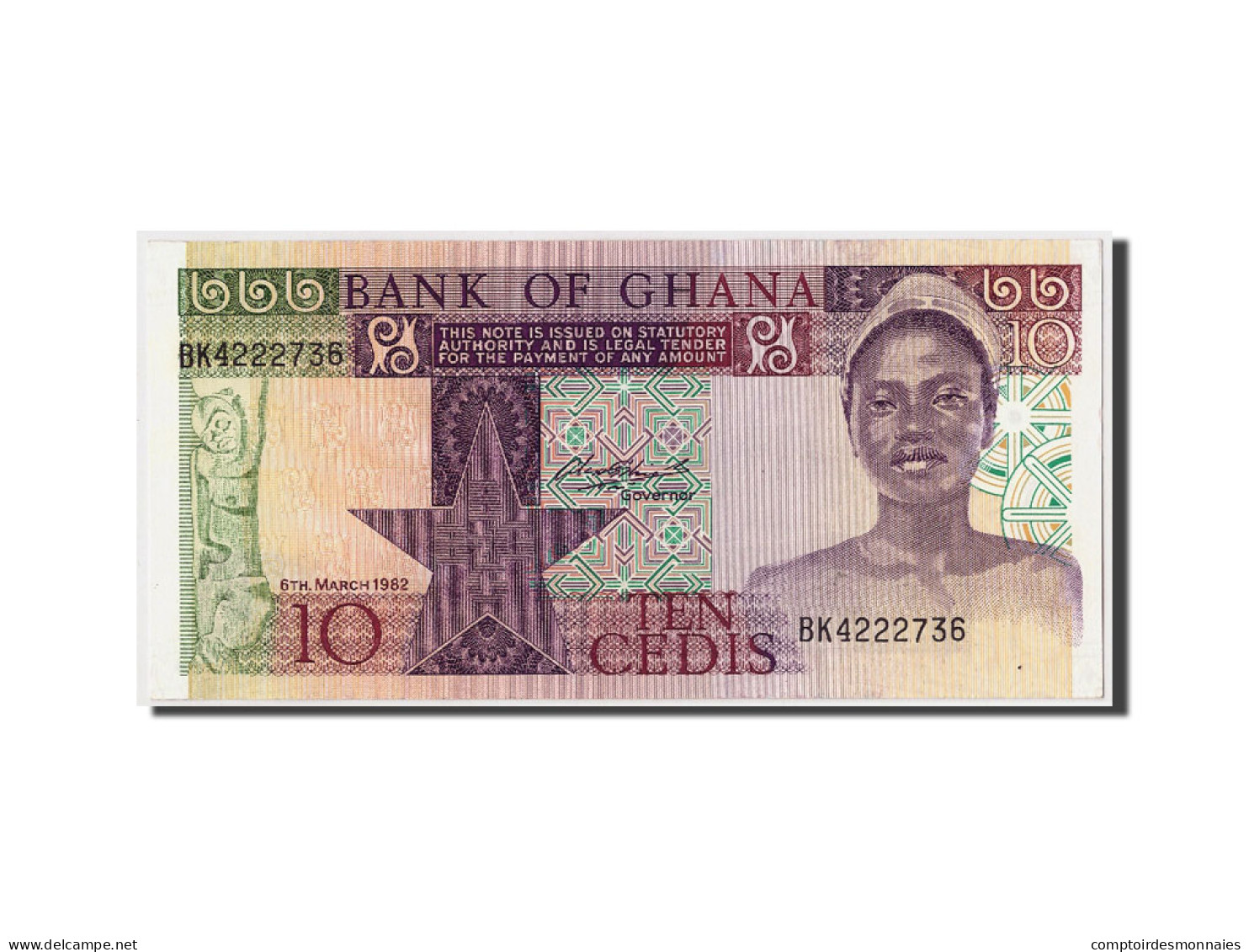 Billet, Ghana, 10 Cedis, 1982, 1982-03-06, KM:20d, NEUF - Ghana