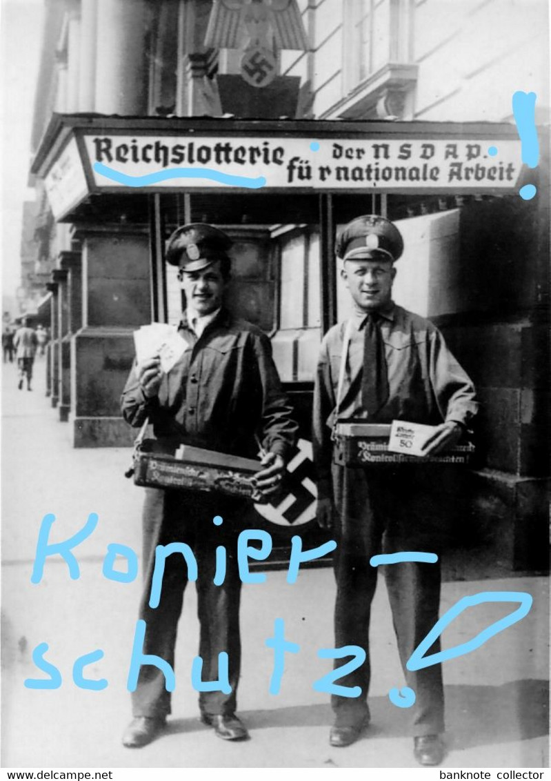 Deutschland, Germany - " Dem Deutschen Volk ", 2 X GELDLOTTERIE, FOTO & DOKUMENT Der NSDAP, 1933 ! - Andere & Zonder Classificatie