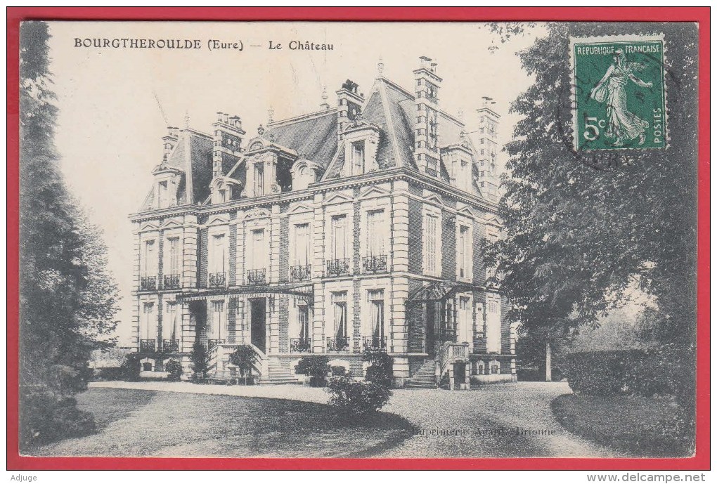 CPA * 27 * BOURGTHEROULDE * 1908 * Le CHÂTEAU *   VOIR Scan Recto/verso ** - Bourgtheroulde