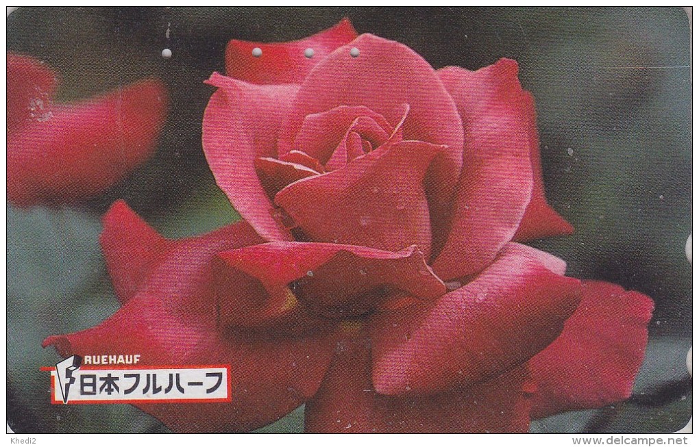 Télécarte Japon - FLEUR ROSE ROUGE - Flower Japan Phonecard - Blume Telefonkarte - Fruehauf Germany - 1879 - Fleurs