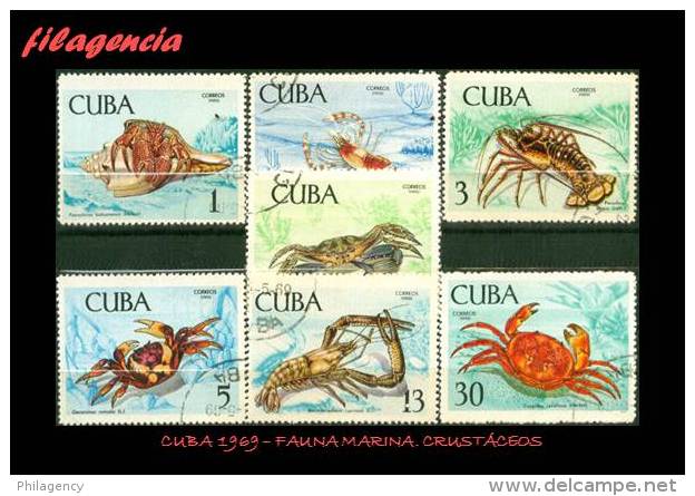 USADOS. CUBA. 1969-08 FAUNA MARINA. CRUSTÁCEOS - Usados