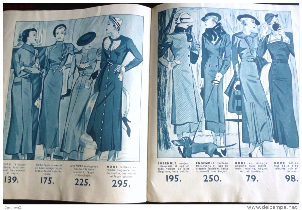 MAUBEUGE PALAIS DU VETEMENT CATALOGUE MODE MASCULINE HIVER 1934-1935 COSTUME ROBE CHAPEAU FOURRURE RUE DE FRANCE FASHION - Moda