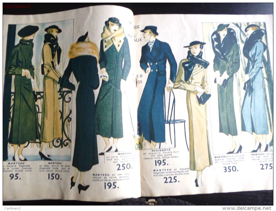 MAUBEUGE PALAIS DU VETEMENT CATALOGUE MODE MASCULINE HIVER 1934-1935 COSTUME ROBE CHAPEAU FOURRURE RUE DE FRANCE FASHION - Fashion