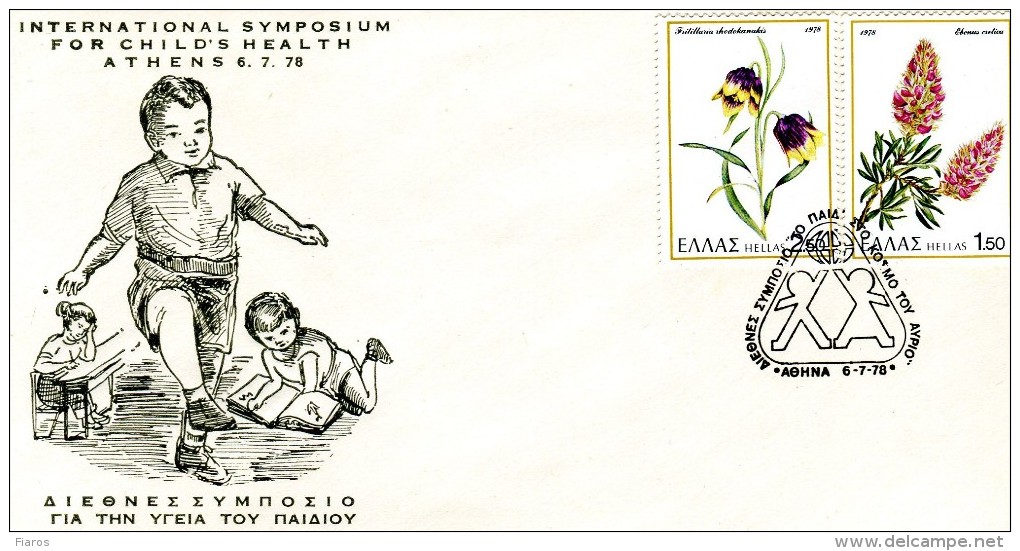 Greece- Greek Commemorative Cover W/ "International Symposium For Child's Health" [Athens 6.7.1978] Postmark - Flammes & Oblitérations