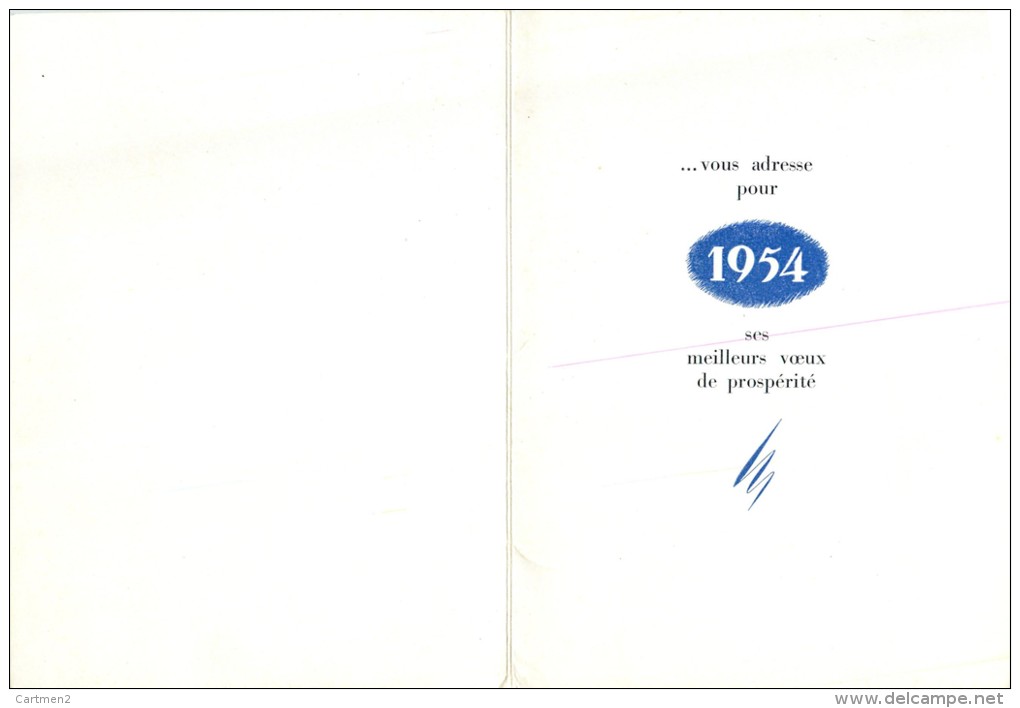 MAUBEUGE LA FABRIQUE DE FER DEPLIANT POUR LES VOEUX DE L'ANNE 1954 ACIERIE MARTIN-SIEMENS LAMINOIRS FORGES USINE 59 NORD - Publicités