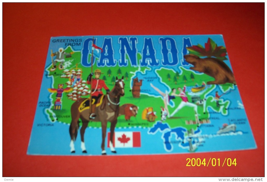 M 347 ° CANADA   AVEC PHILATELIE  ° GREETINGS FROM - Cartes Modernes