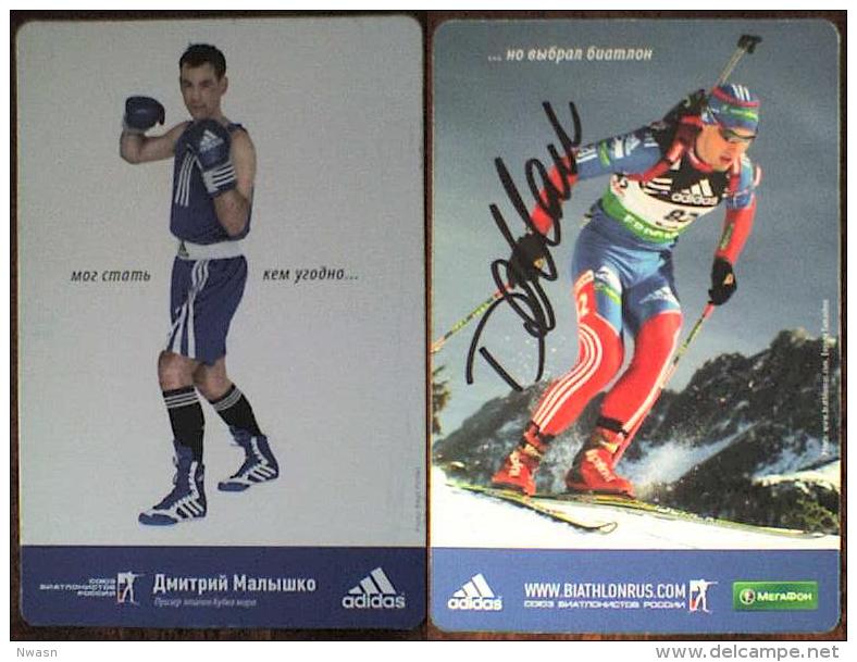 AK Biathlon Dmitry Malyshko Dmitri Malyschko Original Autograph Card Autogramm - Sports D'hiver