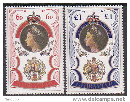 Gibraltar 1977 25th Anniversary Of Silver Wedding Set MNH - Gibraltar