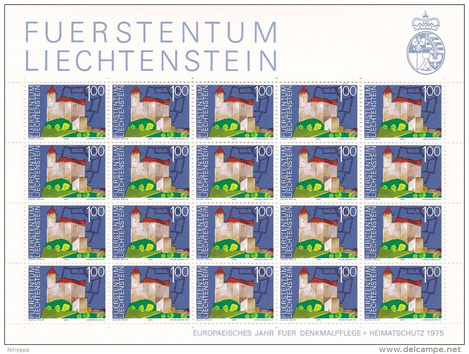 Liechtenstein 1975 Heritage Year ,Gutemberg Castle Sheetlet MNH - Unused Stamps