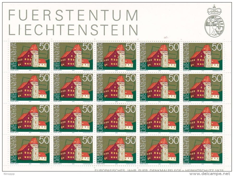 Liechtenstein 1975 Heritage Year ,Red House Sheetlet MNH - Neufs