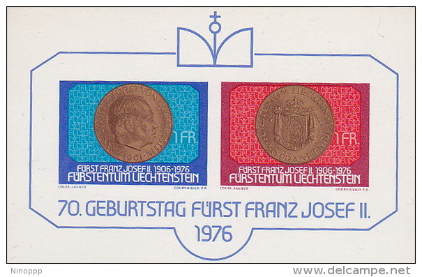 Liechtenstein 1976 70th Birthday Prince Franz Joseph Mini Sheet MNH - Neufs