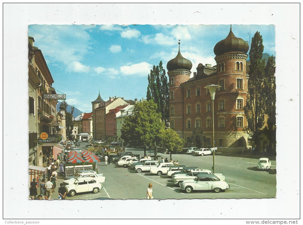 G-I-E , Cp , Automobiles , PEUGEOT , WOLKSWAGEN.... , Autriche , Tyrol , Hauptplatz Von Lienz , Vierge - PKW