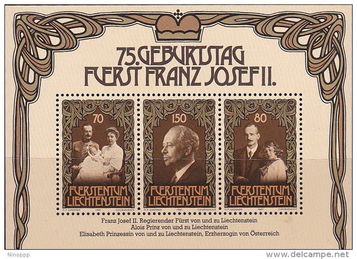 Liechtenstein 1981 75th Anniversary Of Prince Franz Joseph Mini Sheet MNH - Neufs