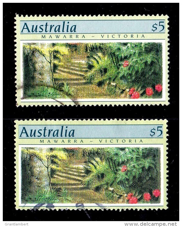 Australia 1989 Botanic Gardens $5 Mawarra Two Copies Used - Used Stamps