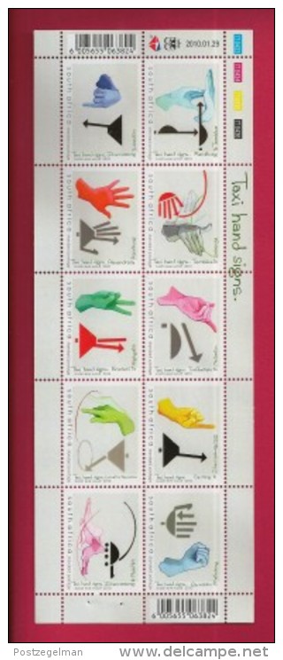 SOUTH AFRICA, 2010, Mint Never Hinged Full Sheet Stamps, Taxi Hand Signs, Sa1993-2002 #nr. 3850 - Unused Stamps