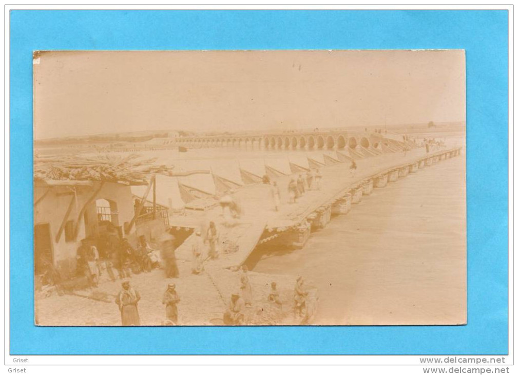 MOSSOUL-carte Photo -animée -pont Flottant  De Bateaux Relié Au Pont En Dur-années 1910-20 - Iraq