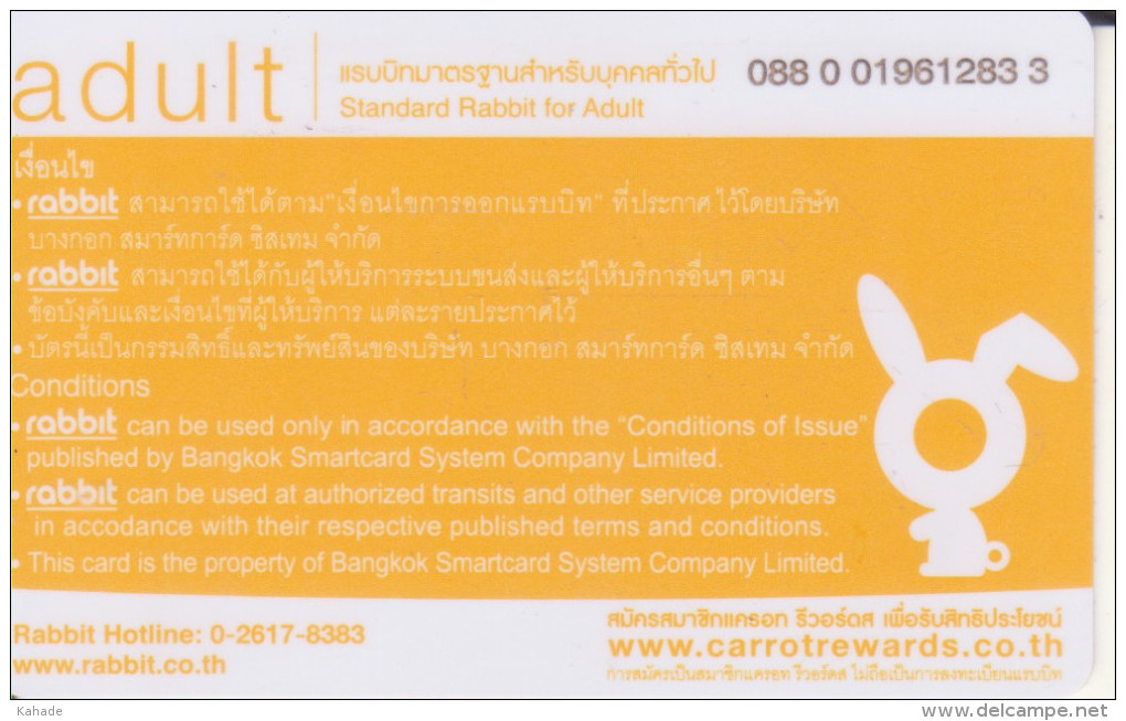 Thailand Ticket Eisenbahn  Train  Chemin De Fer From BTS Cartoon Train - Thaïlande