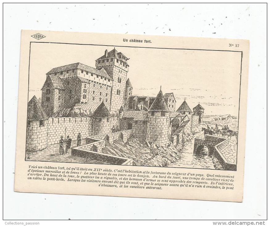 G-I-E , Cp , Dessin De A. Carlier , Histoire De France , Ed : Lib. Istra , N° 17 , Un Château Fort - Histoire