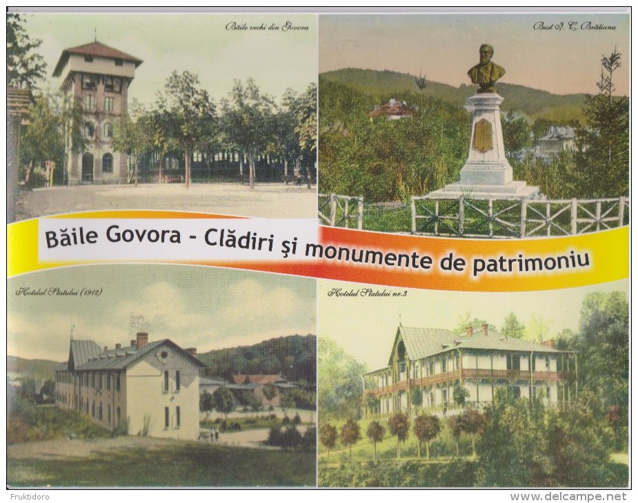 AKRO Romania Postcards Baile Govora - Monuments - Ion Bratiuanu - Hotels - Snow - Fountain - Auditorium - Roemenië