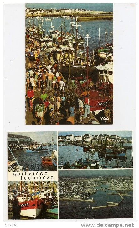 Port De Pêche LE GUILVINEC - LECHIAGAT- 2 Cartes De 1977 - VENTE DIRECTE X - Guilvinec
