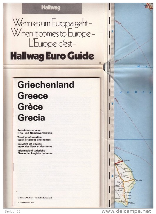 CARTE ROUTIERE SOLDE LIBRAIRIE 1981 EURO MAP INDEX DES NOMS ET DES LIEUX GRIECHENLAND GRECE 1:1000000 AVEC CURIOSITES - Cartes/Atlas