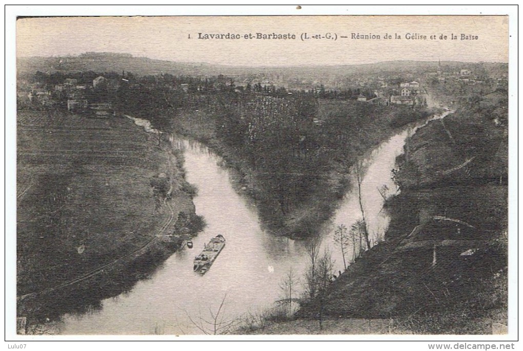 Lot  2 Cartes  Larvadac_ Barbaste    Péniche - Lavardac