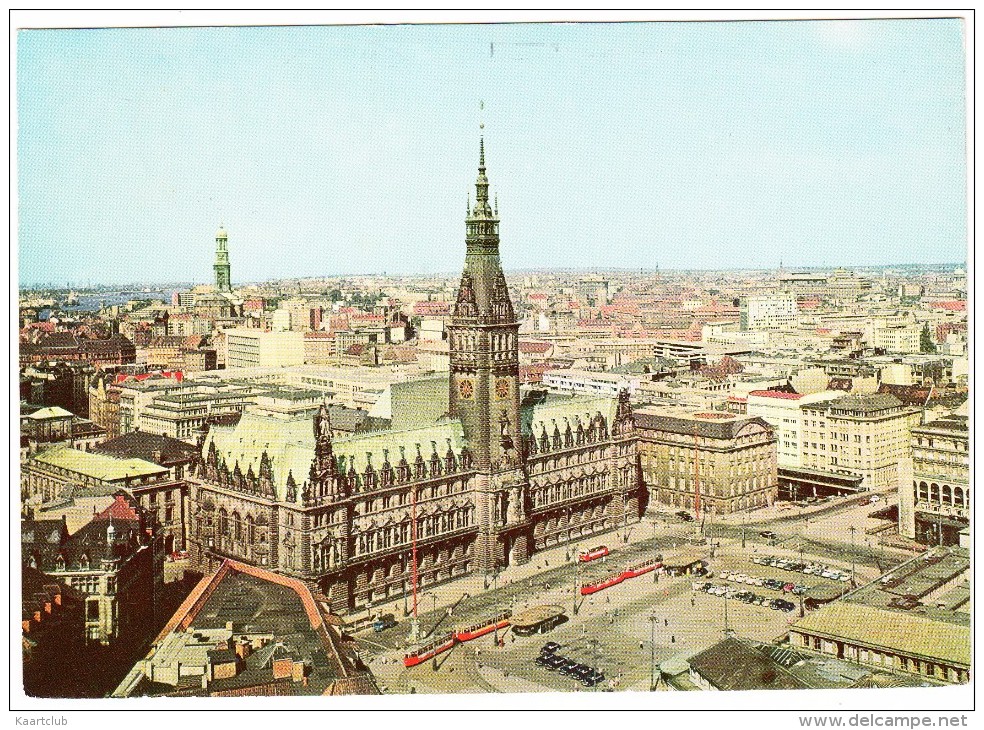 Hamburg: - Rathaus - City Hall - Radhuset: TRAM / STRAßENBAHN - 1964 - - Mitte