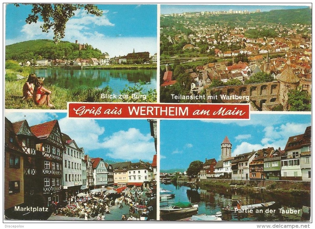 O2365 Gruss Aus Wertheim Am Main - Marktplatz - Blick Zur Burg - Partie An Der Tauber / Viaggiata 1983 - Wertheim