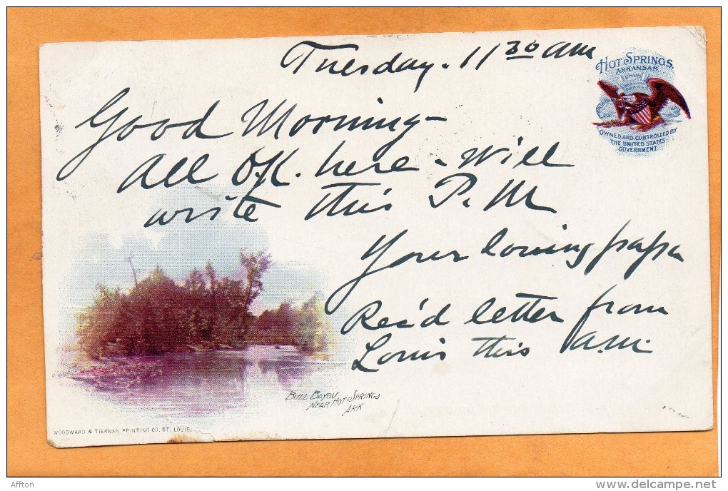 Hot Springs AR 1898 Postcard - Hot Springs