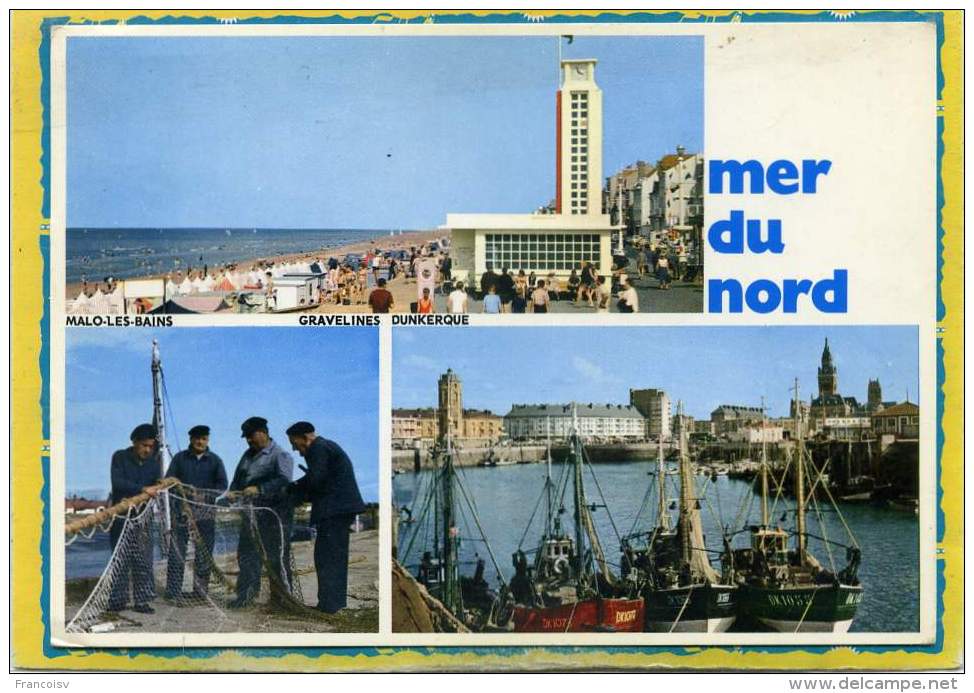 Mer Du Nord. Malo Les Bains Gravelines Dunkerque. Multivues 1975 - Nord-Pas-de-Calais