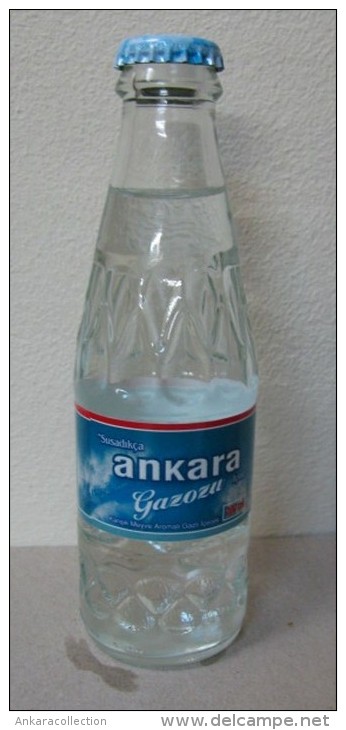 AC - ANKARA SODA EMPTY GLASS BOTTLE & CROWN CAP 200 Ml FROM TURKEY - Autres & Non Classés