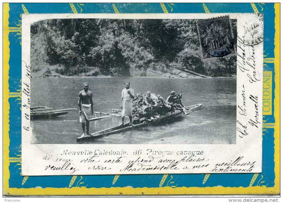 Nouvelle Caledonie -  Pirogue Canaque. 1905 - Nouvelle Calédonie