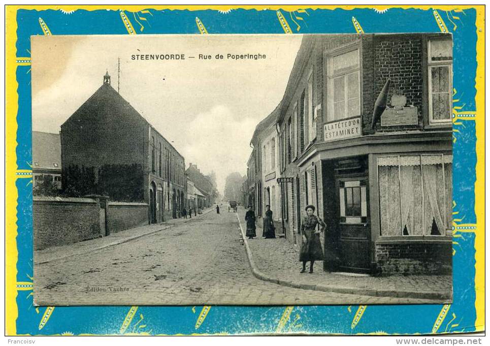 Steenvoorde Rue De Poperingue.  A La Tete D'or Estaminet.. Tabac - Steenvoorde