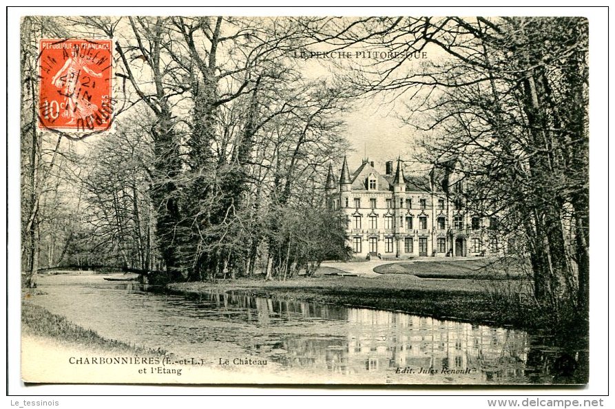 CHARBONNIERES (28) - Le Château Et L'Etang - Conv. Ligne Courtalain à Nogent-le-Rotrou - Autres & Non Classés