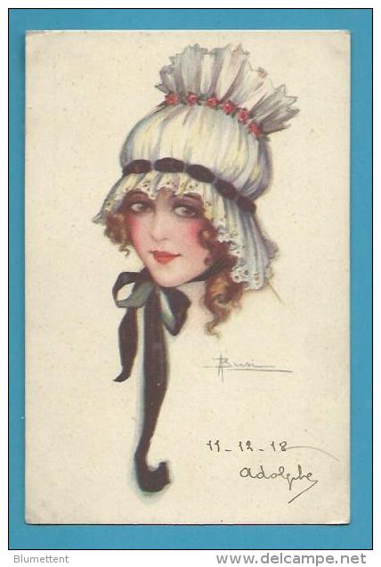 CPA 110-2 Art Nouveau Art Déco Portrait Jeune Femme Chapeau - Busi, Adolfo