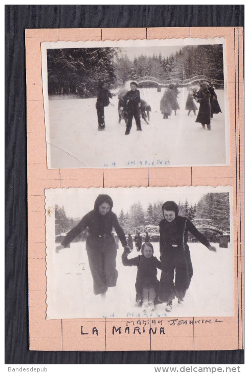 Photo Originale  Saint Dizier  Deux Petites Photos Animées La Marina En Hiver Avec Neige - Lugares