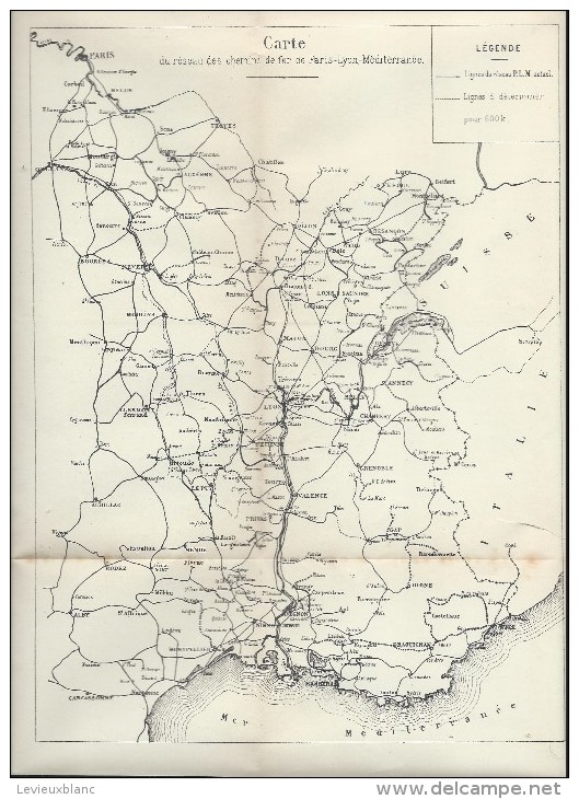 Carte Du Réseau Des Chemins De Fer De PLM/France/+ Fascicule Annuaire  Valeurs Admises  Cote Officielle/ 1903  TRA11 - Spoorweg