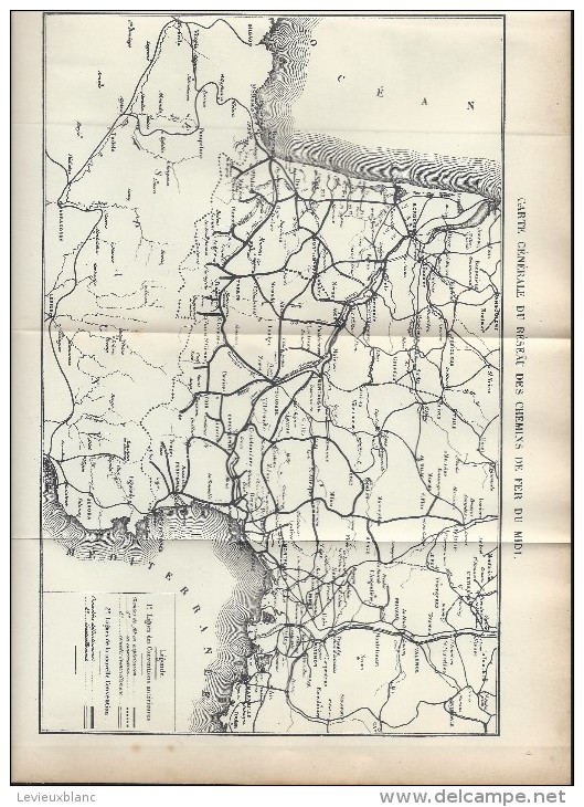 Carte Du Réseau Des Chemins De Fer Du Midi/France/+ Fascicule Annuaire  Valeurs Admises  Cote Officielle/ 1903  TRA12 - Eisenbahnverkehr